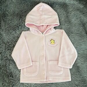 Vintage Disney Pooh Bear Jacket Light Pink Velvet Baby Girl 1 year - 12 Months